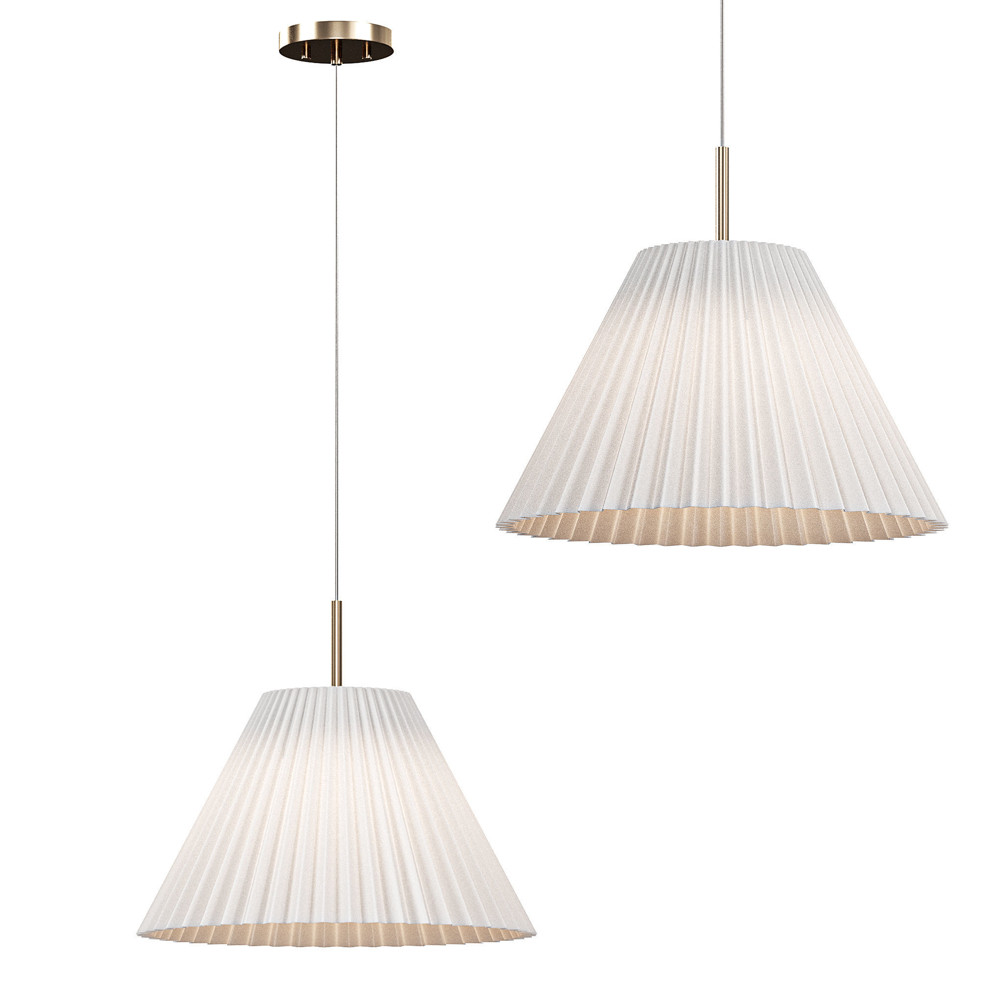 Pleated shade pendant light 3D model CGTrader