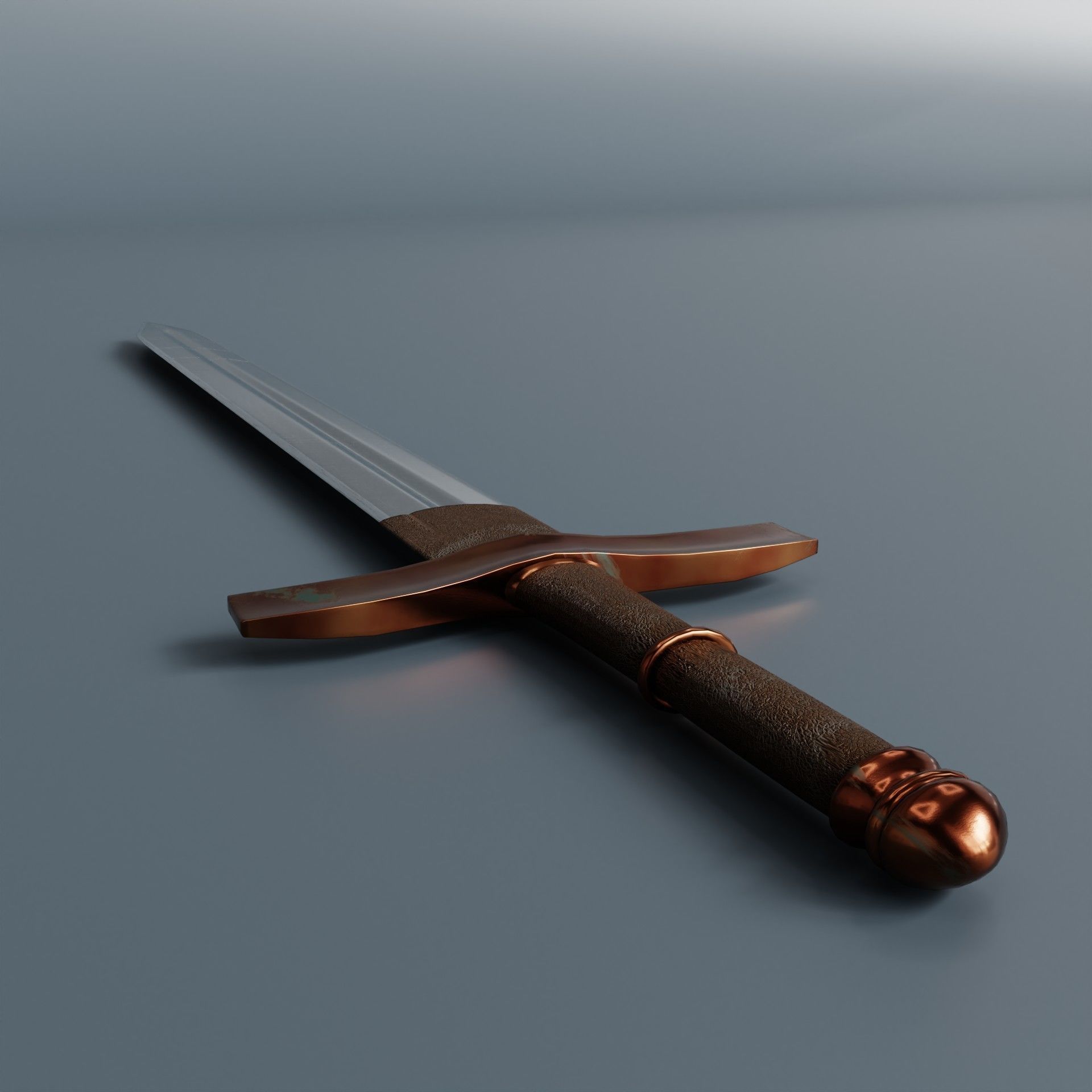 Long Sword PBR 3D model Low-poly 3D model_2