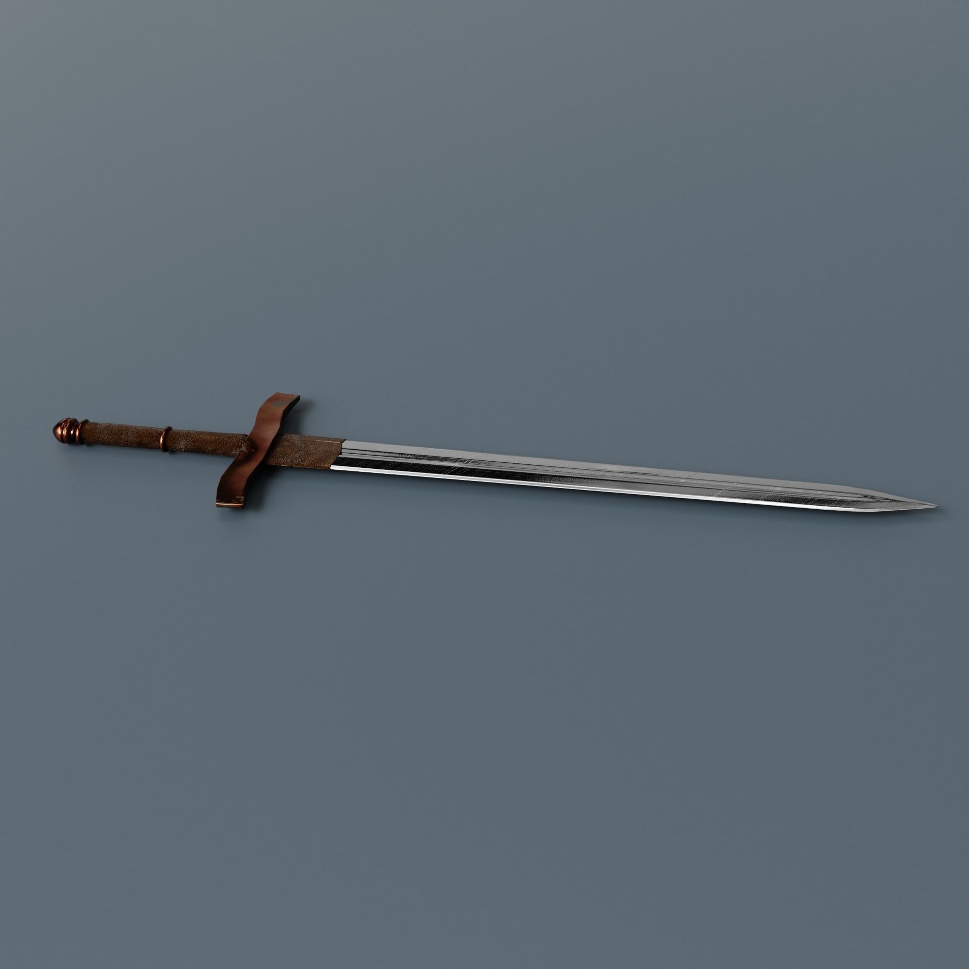 Long Sword PBR 3D model Low-poly 3D model_3