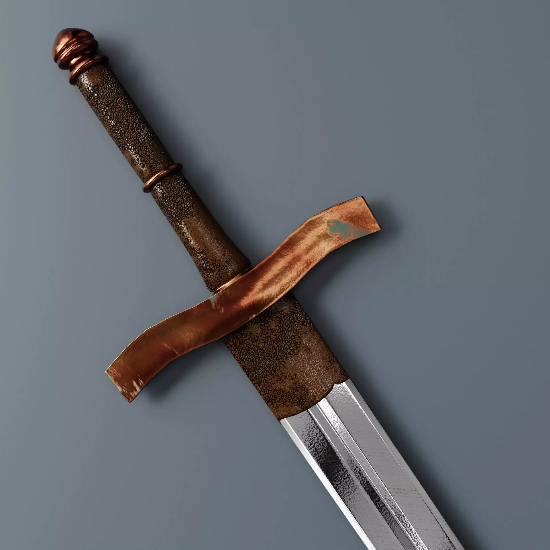 Long Sword PBR 3D model Low-poly 3D model_0