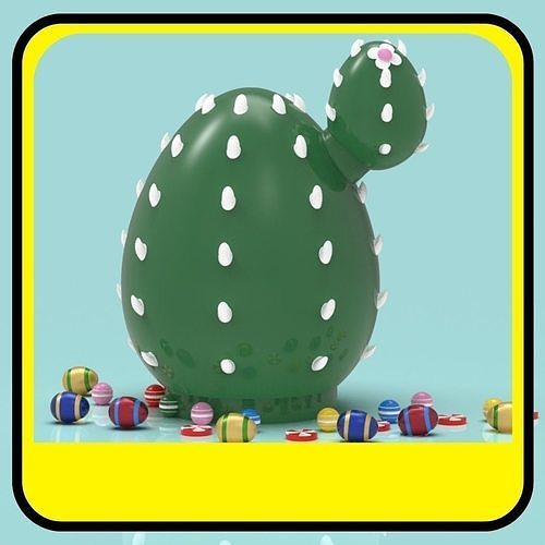 Cactus piggy bank or easter egg 3D print model