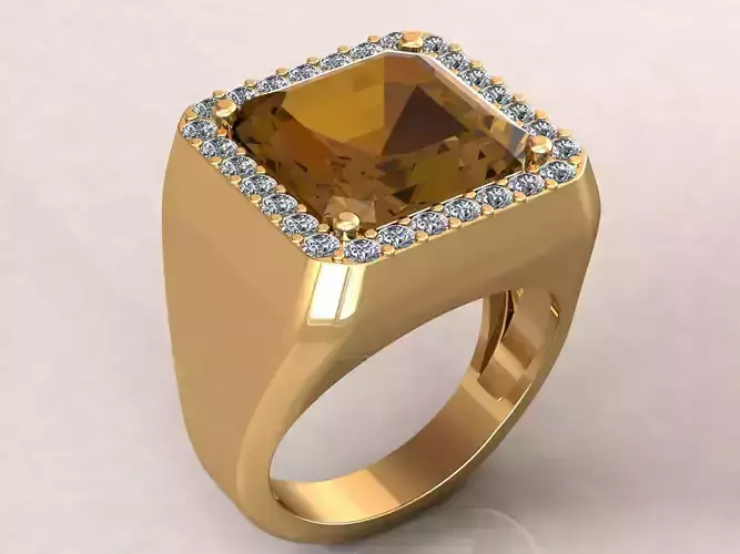 Chevalier Ring 10x10 Radiant Cut Stone