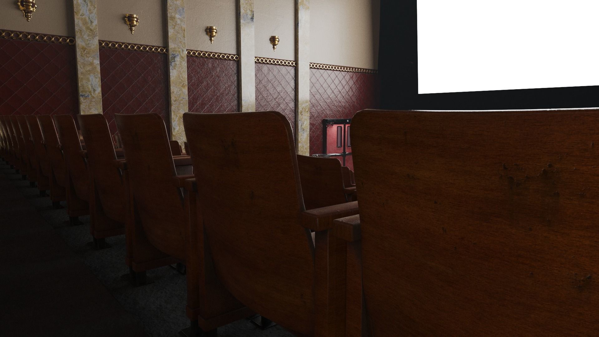 Movie Theater Classic Interior 3D model_12