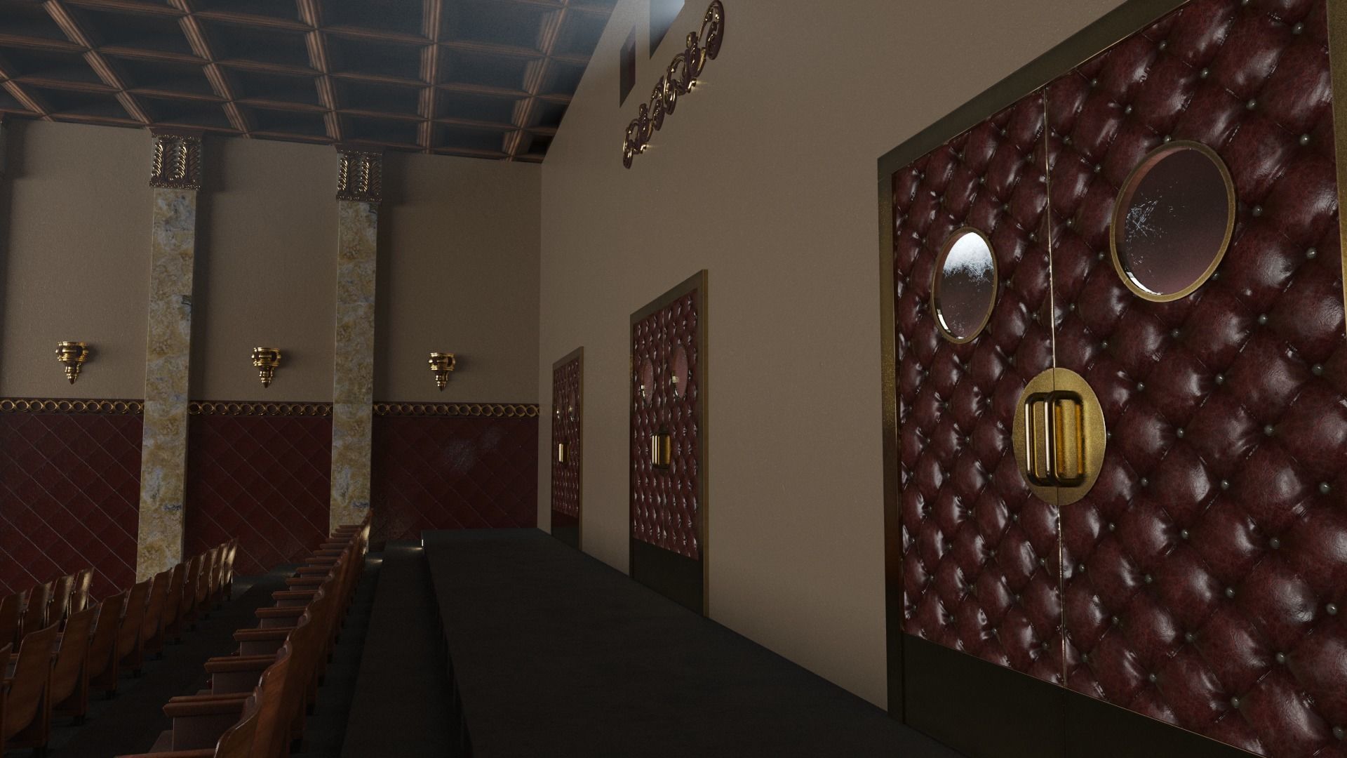 Movie Theater Classic Interior 3D model_11