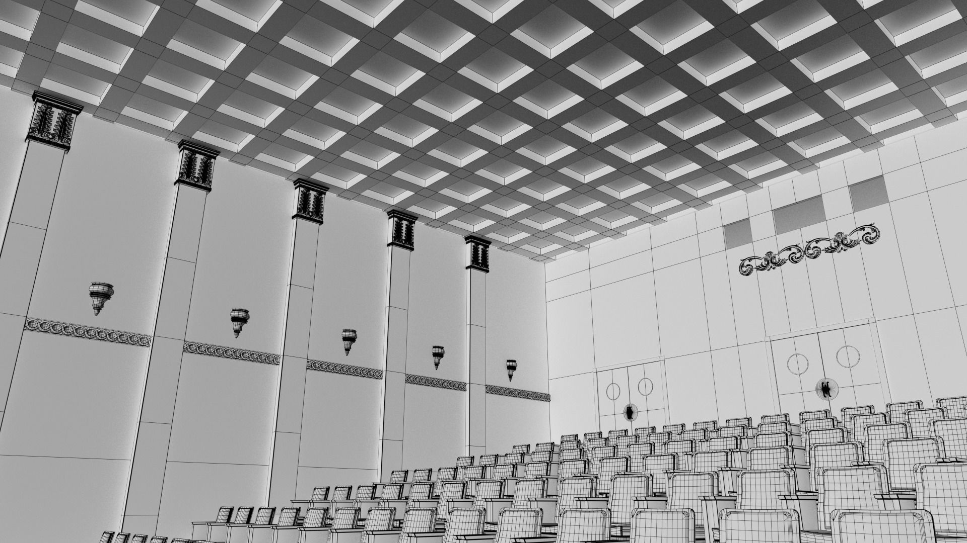 Movie Theater Classic Interior 3D model_43