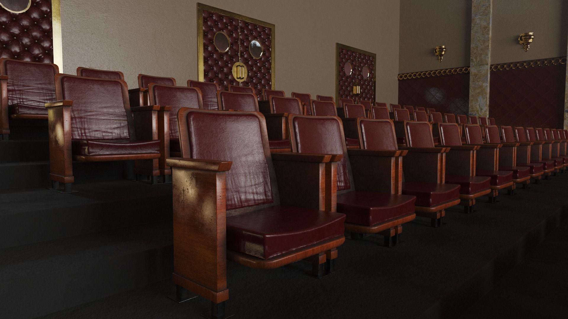 Movie Theater Classic Interior 3D model_8