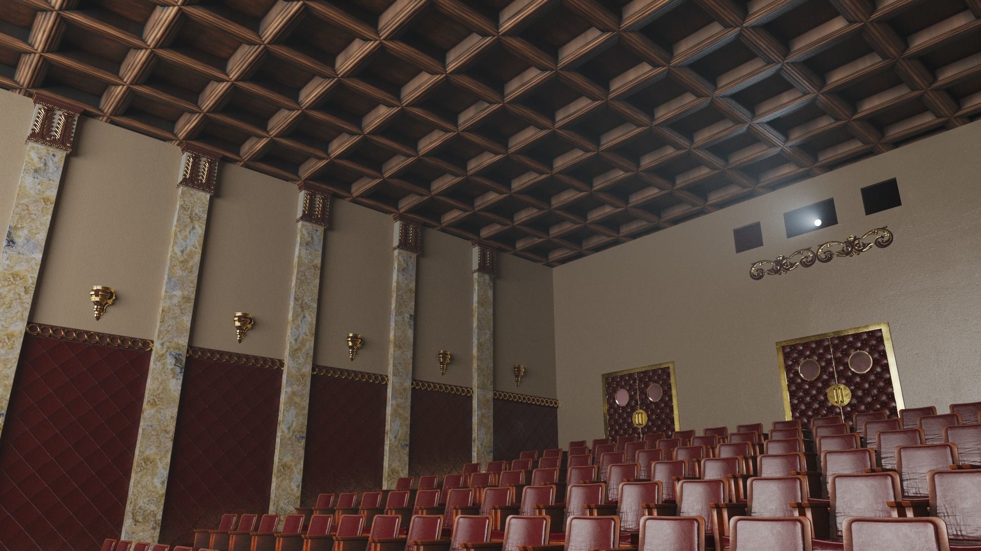 Movie Theater Classic Interior 3D model_19