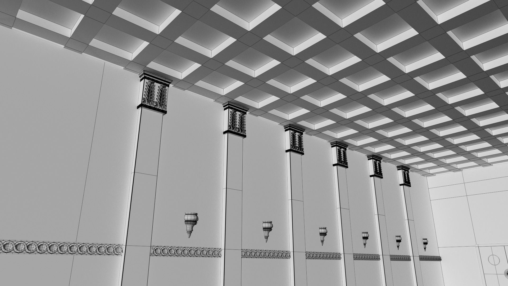 Movie Theater Classic Interior 3D model_28