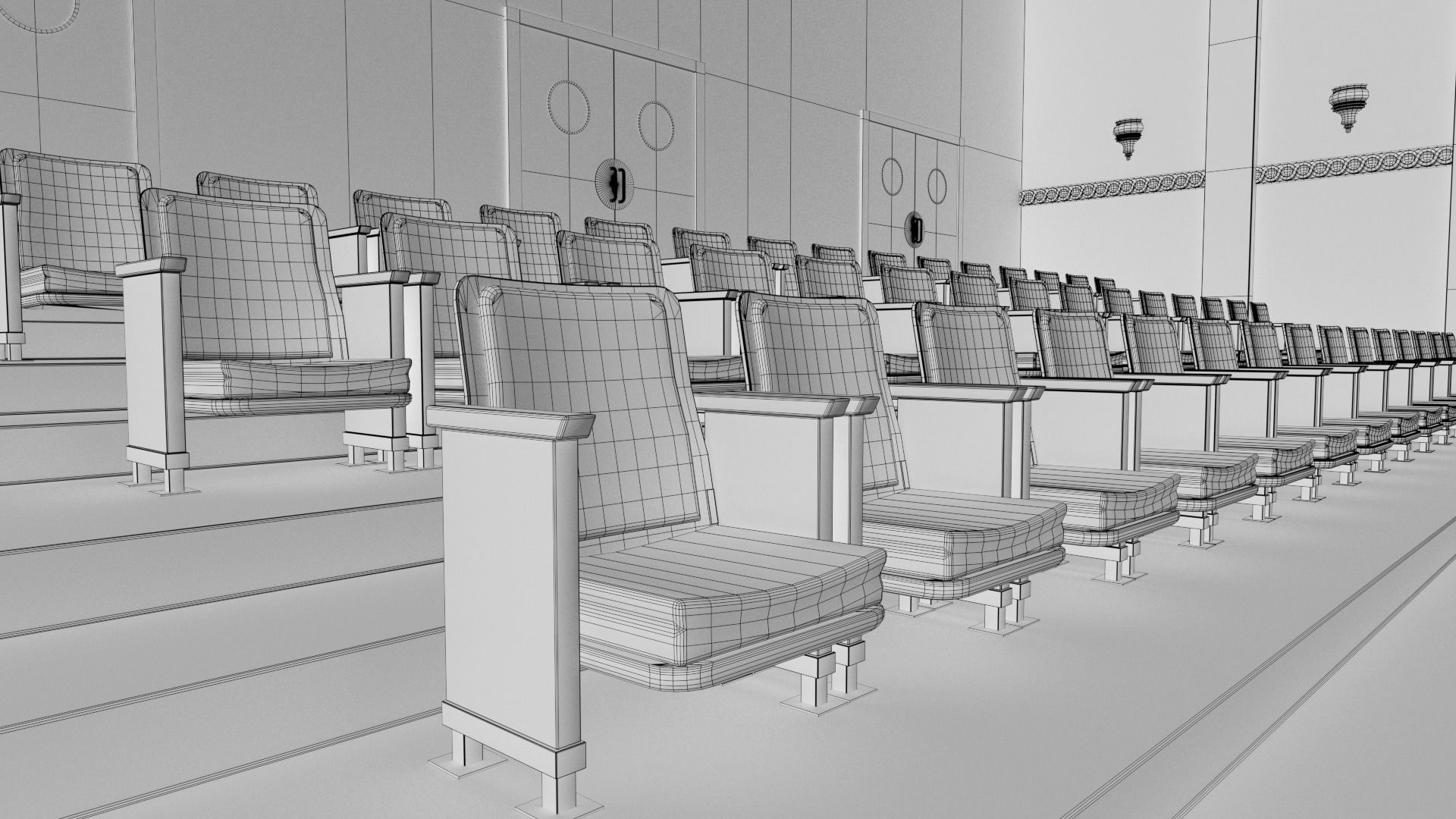 Movie Theater Classic Interior 3D model_42