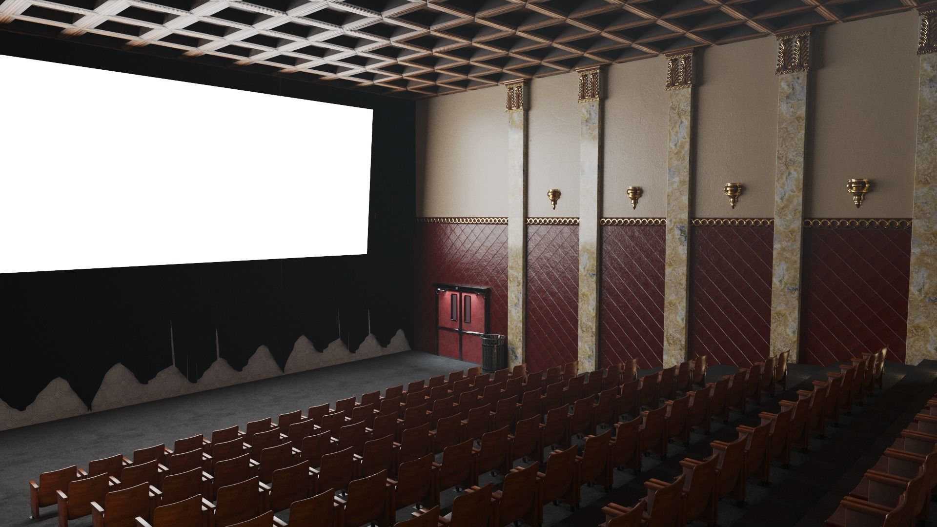 Movie Theater Classic Interior 3D model_20