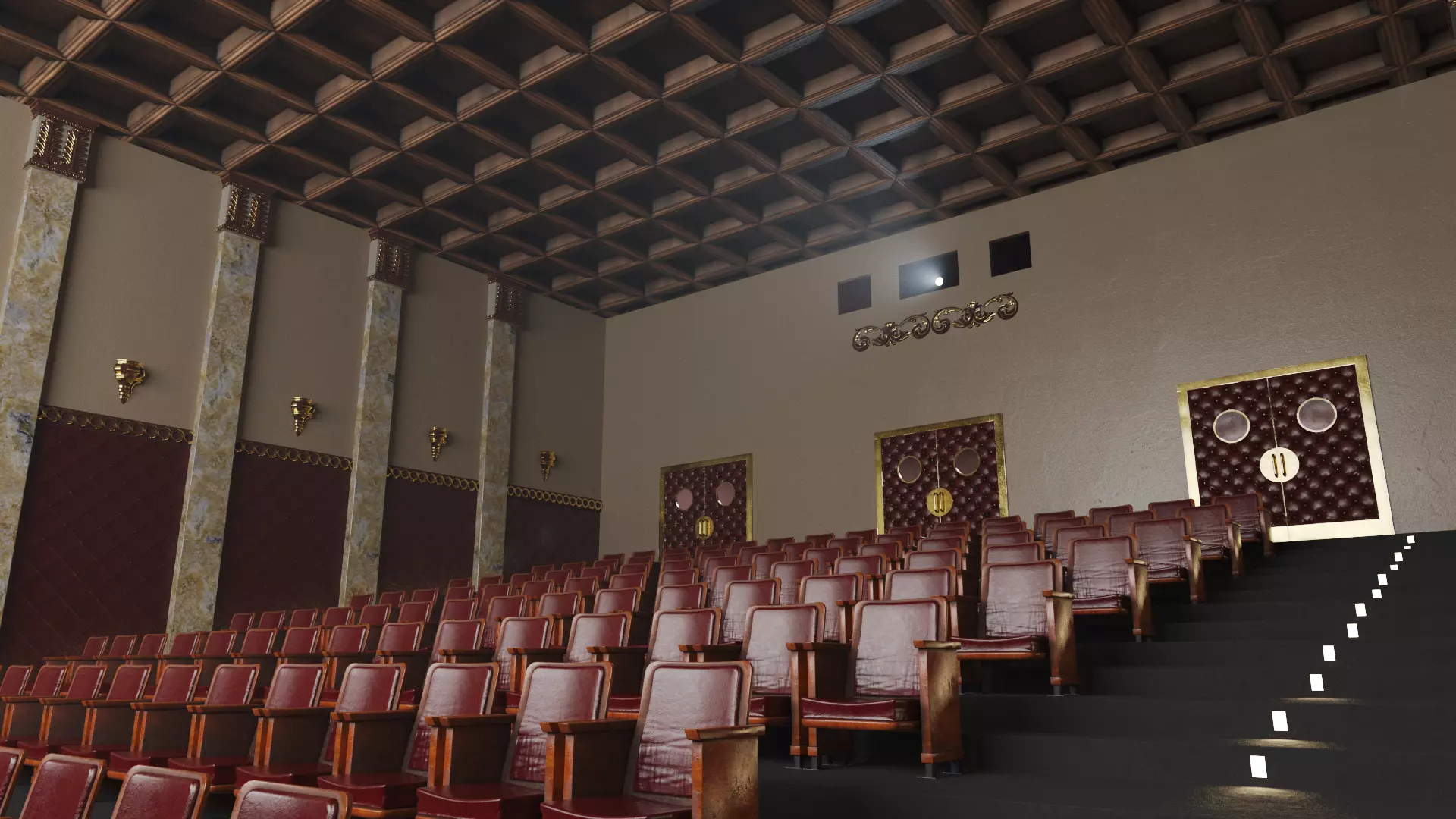 Movie Theater Classic Interior 3D model_0