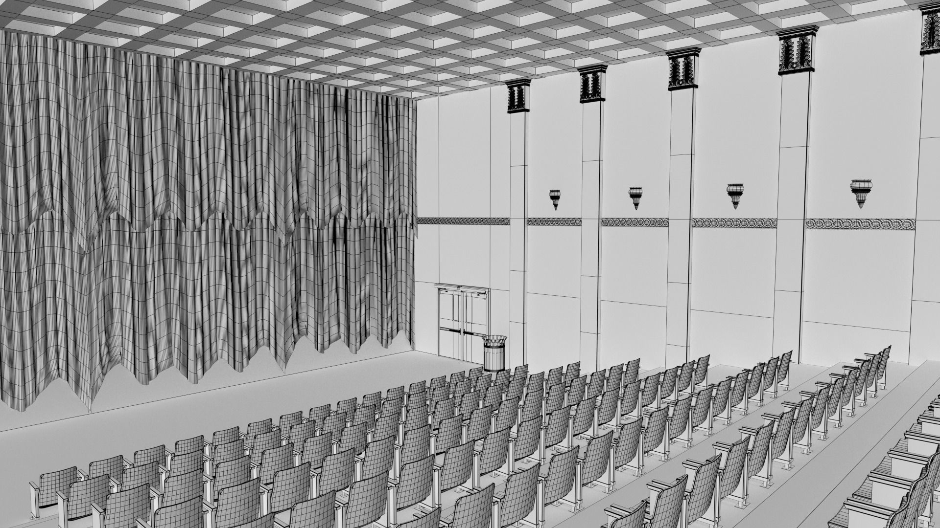 Movie Theater Classic Interior 3D model_27