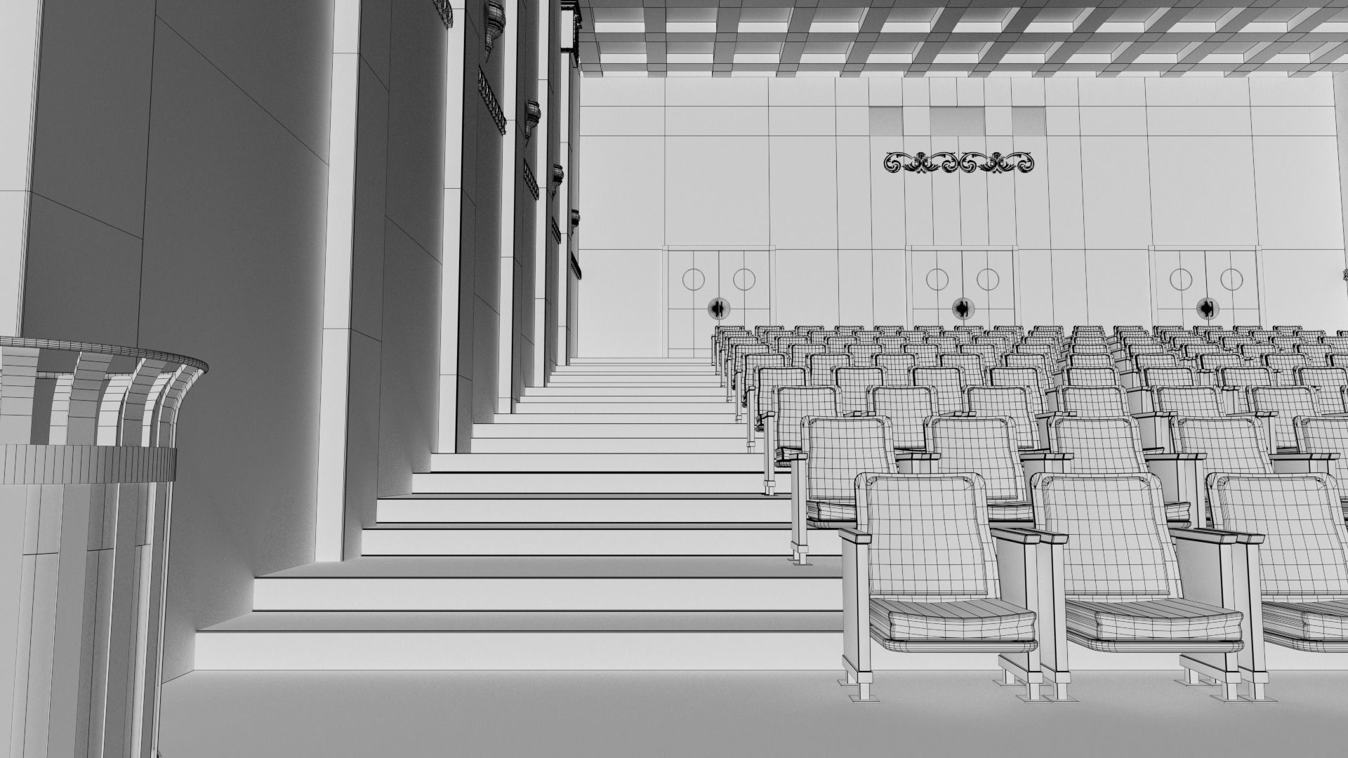 Movie Theater Classic Interior 3D model_32