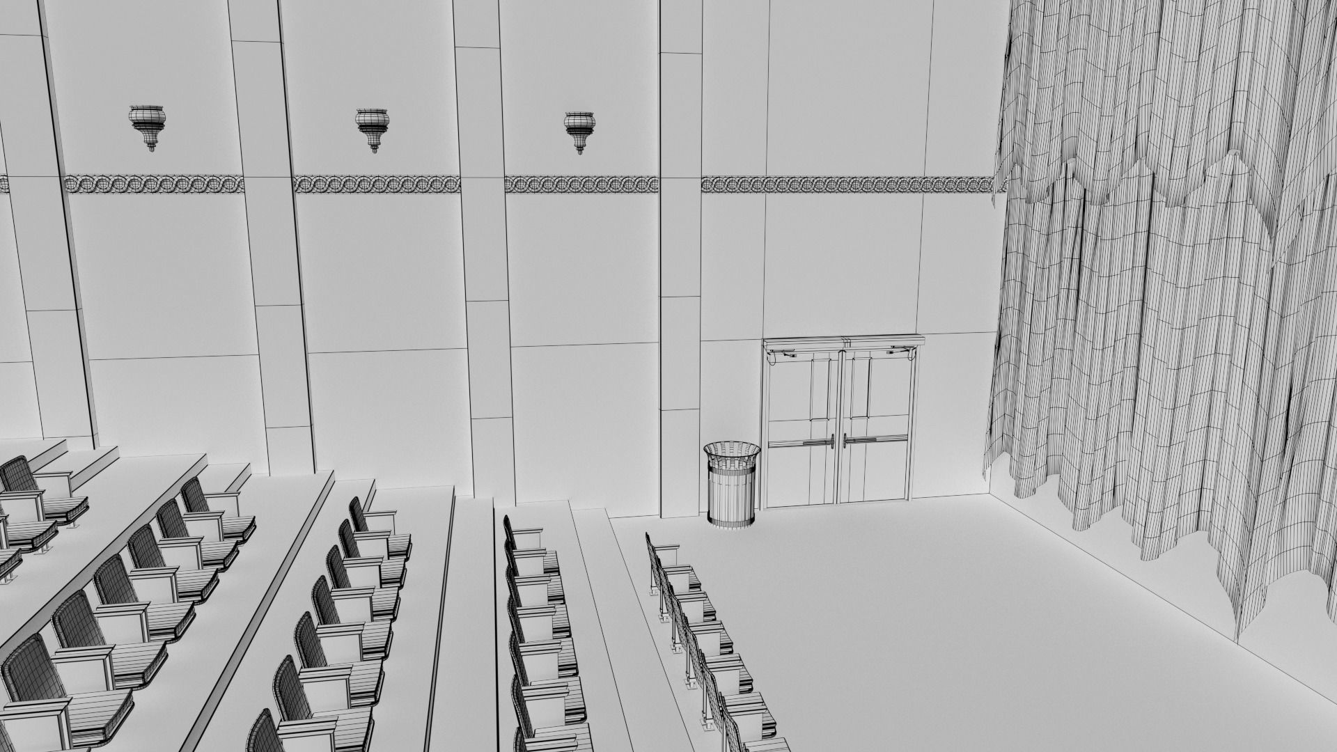 Movie Theater Classic Interior 3D model_33