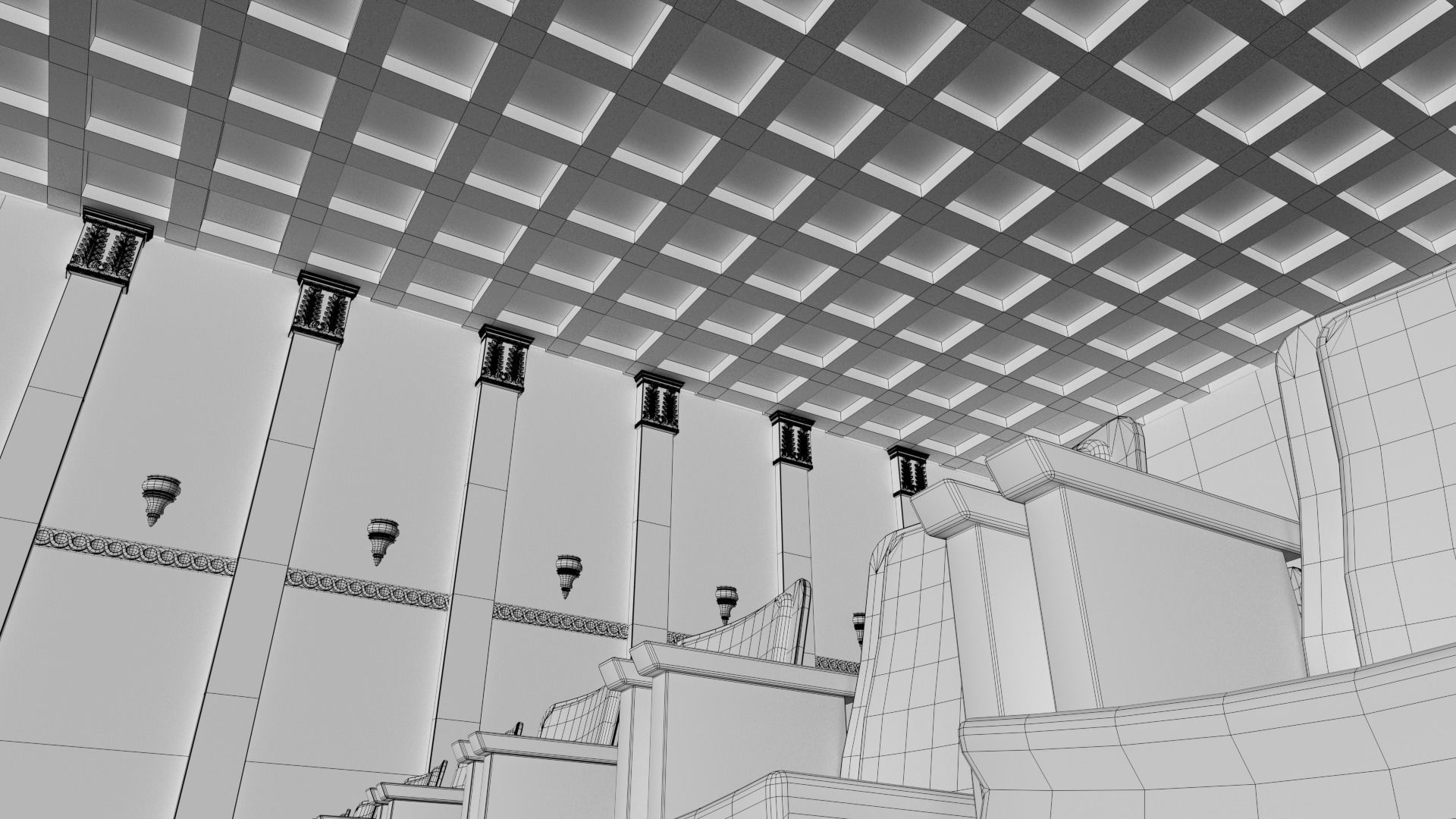 Movie Theater Classic Interior 3D model_46