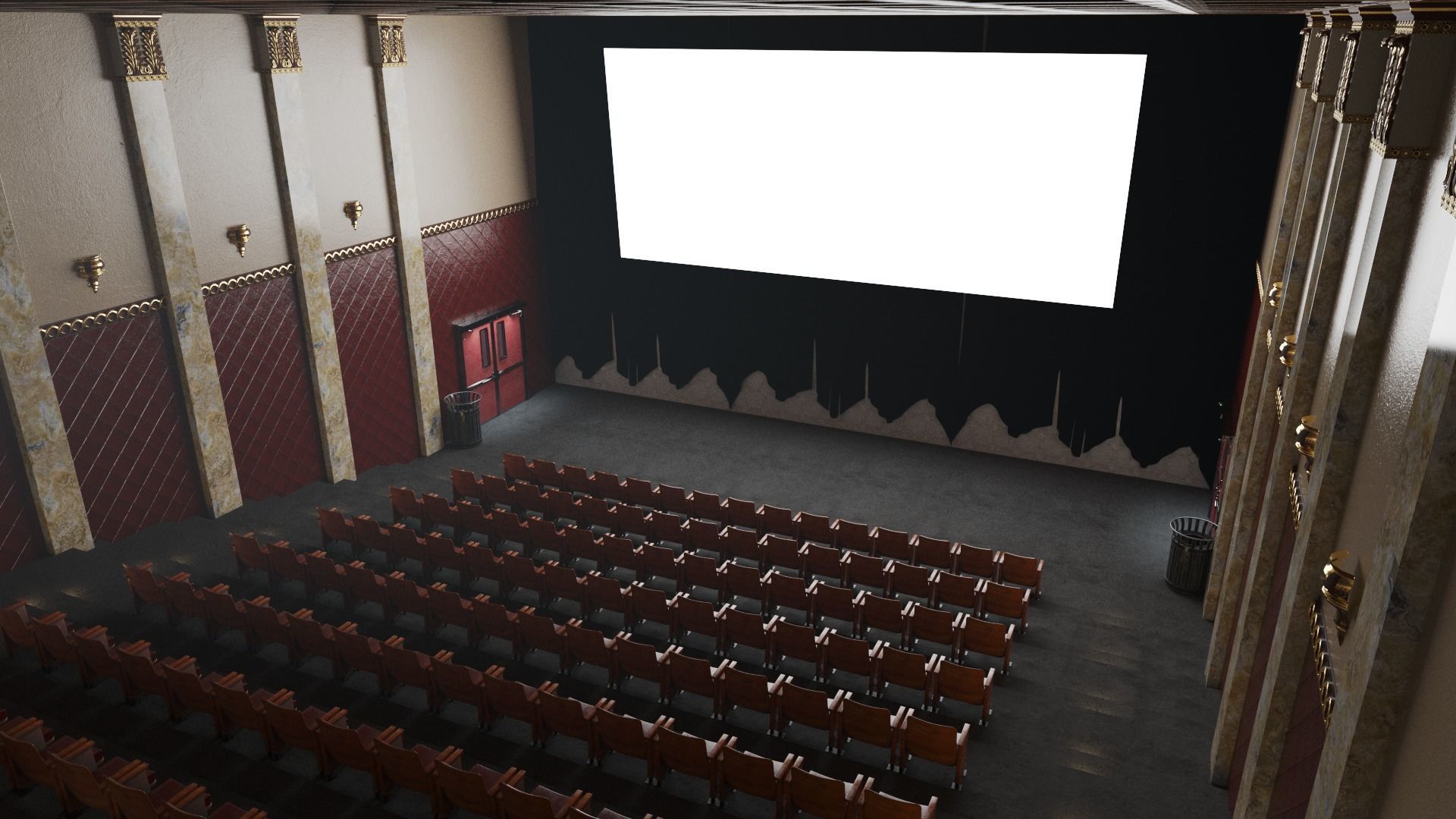 Movie Theater Classic Interior 3D model_5