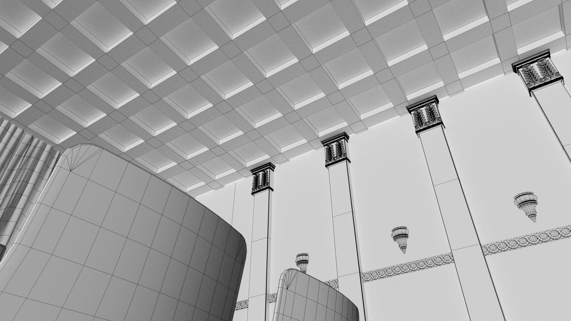 Movie Theater Classic Interior 3D model_37