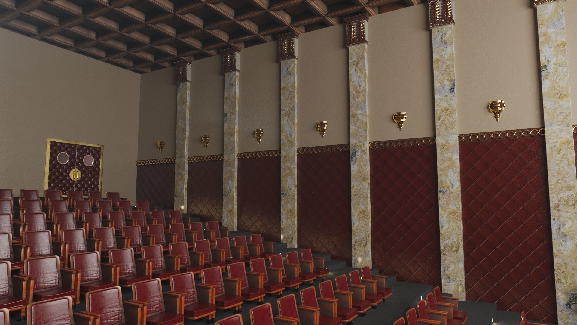 Movie Theater Classic Interior 3D model_17