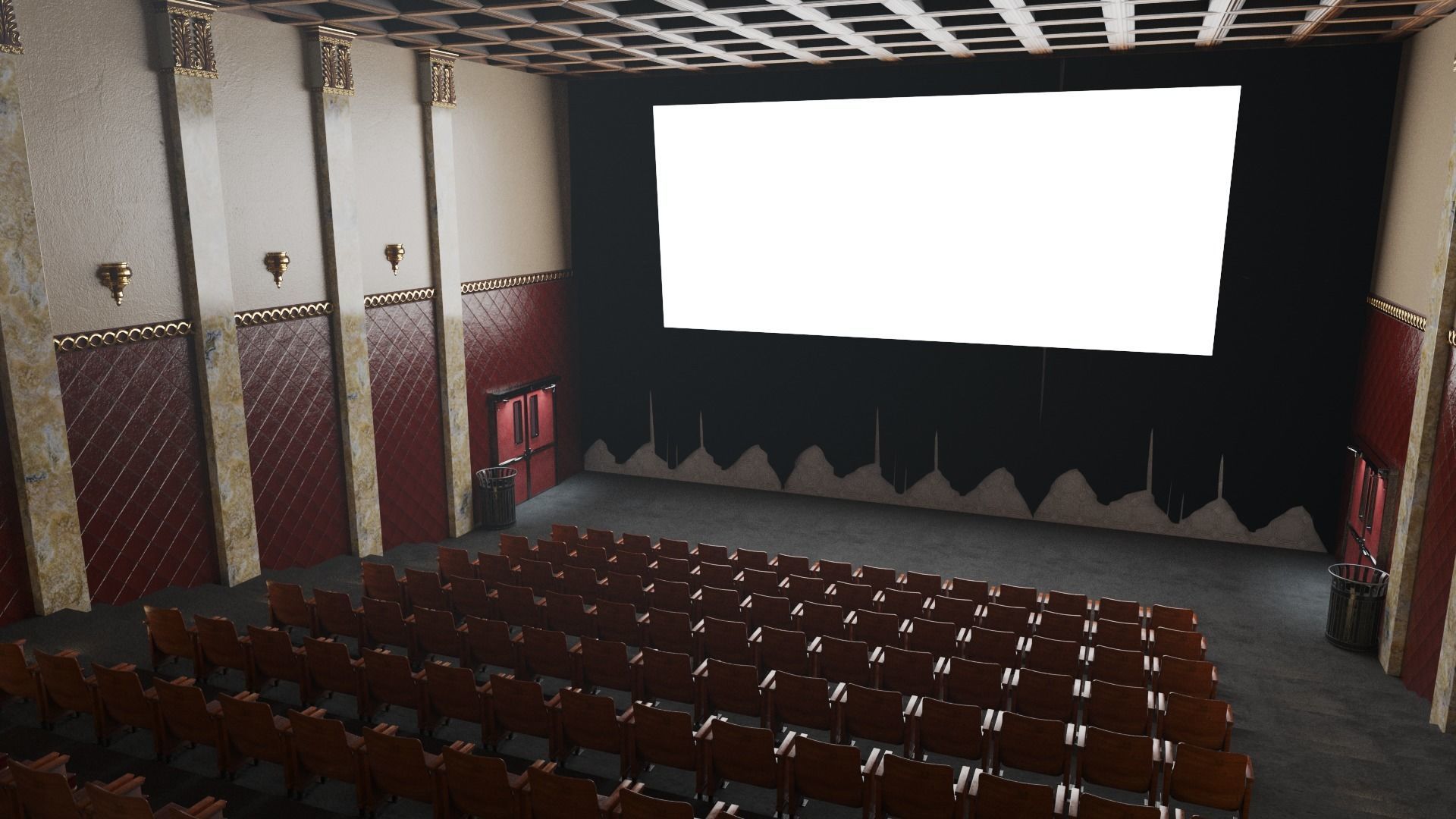 Movie Theater Classic Interior 3D model_25