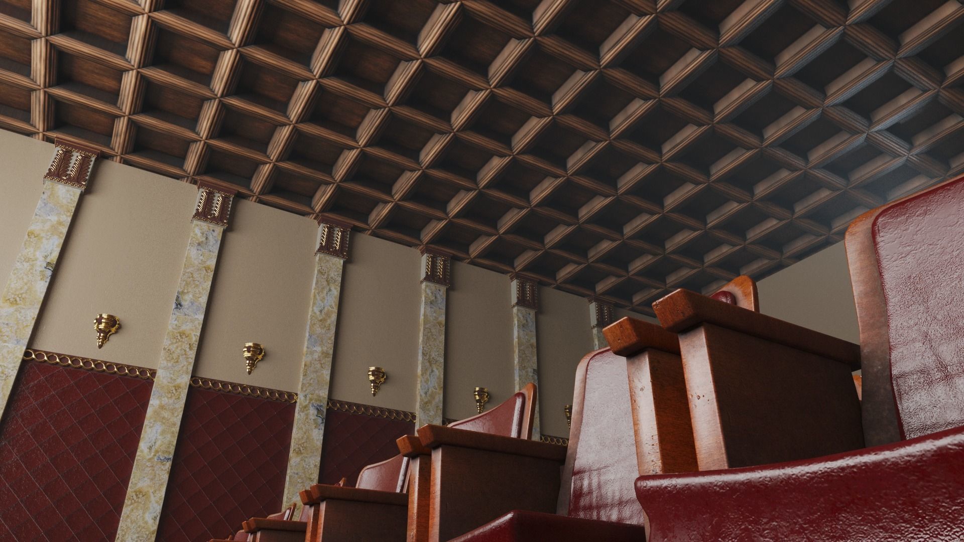 Movie Theater Classic Interior 3D model_3