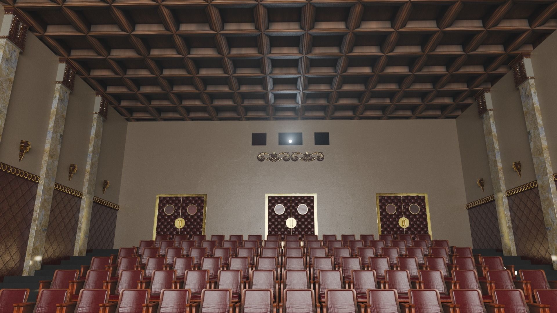 Movie Theater Classic Interior 3D model_16