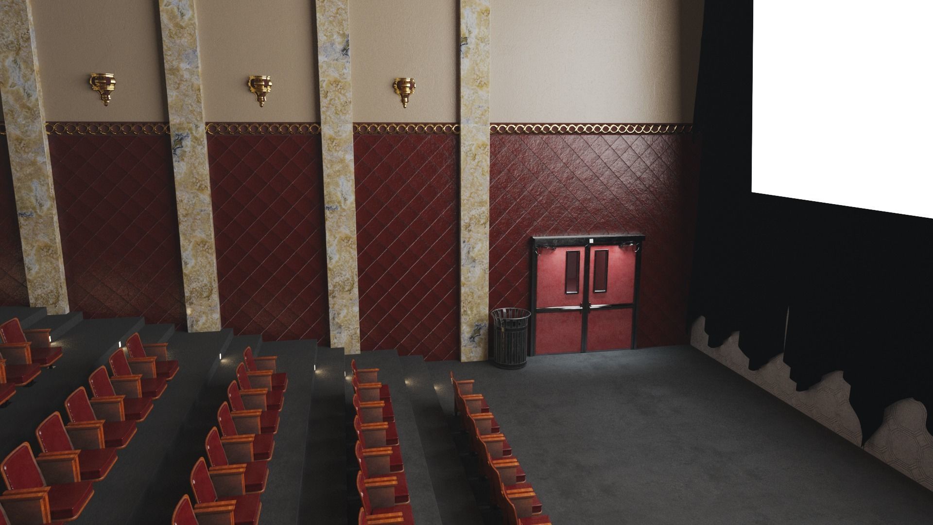 Movie Theater Classic Interior 3D model_23