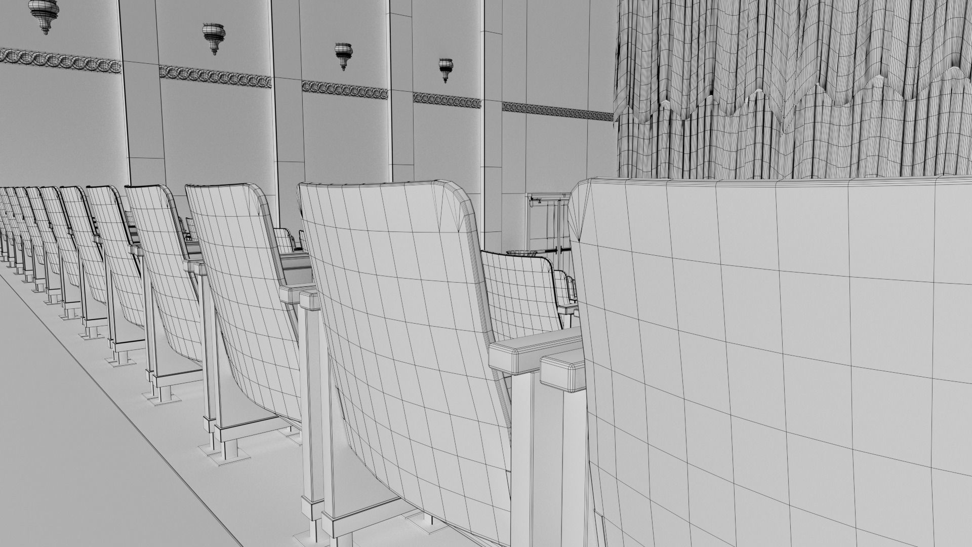 Movie Theater Classic Interior 3D model_39