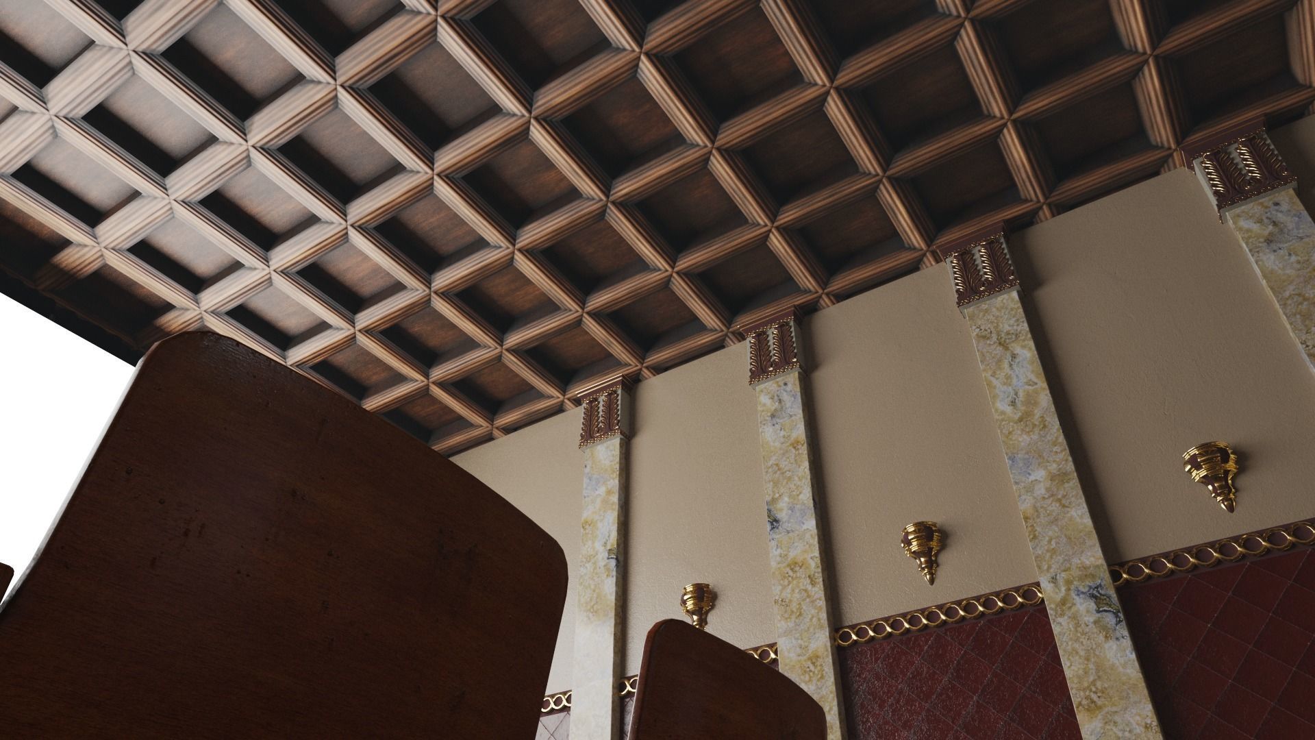 Movie Theater Classic Interior 3D model_4