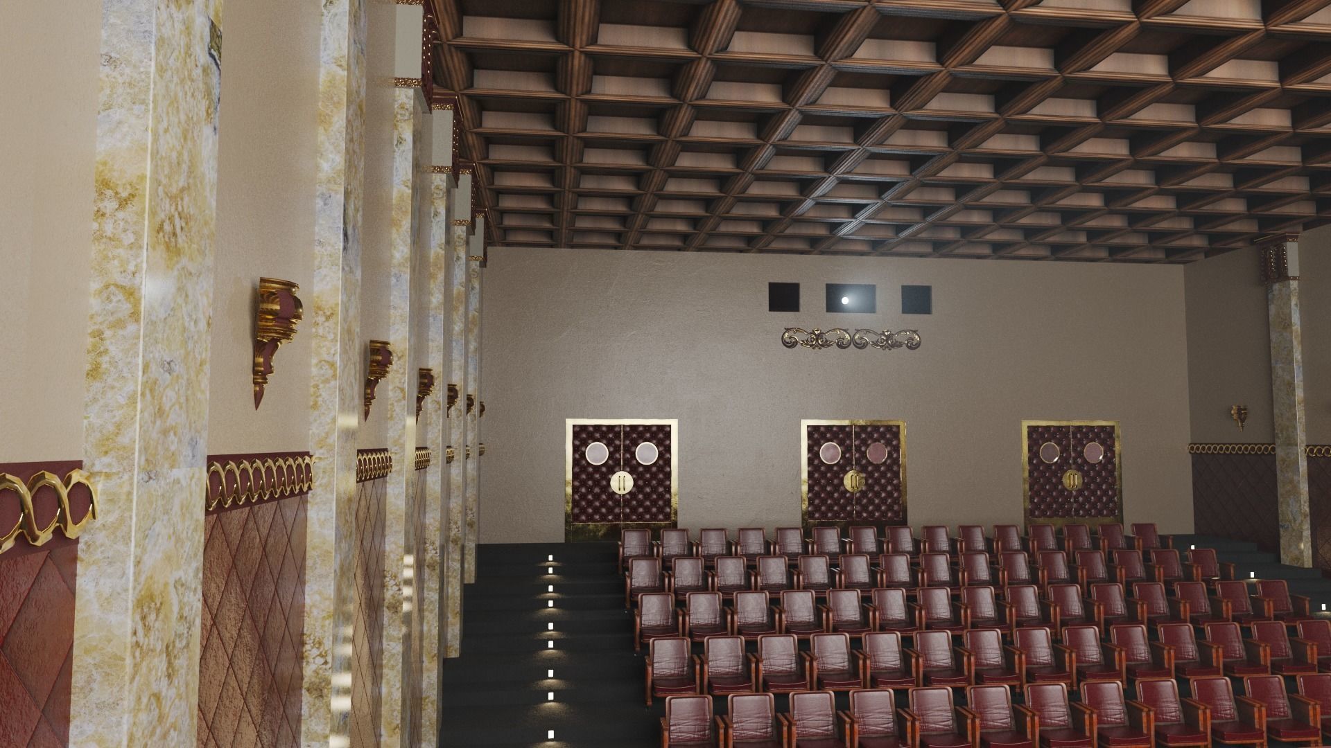 Movie Theater Classic Interior 3D model_24