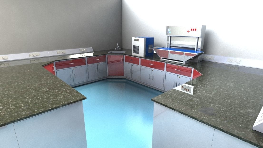 LAB FURNITURE CABINET CORNER UNIT OR PENTA UNIT 3D model_1