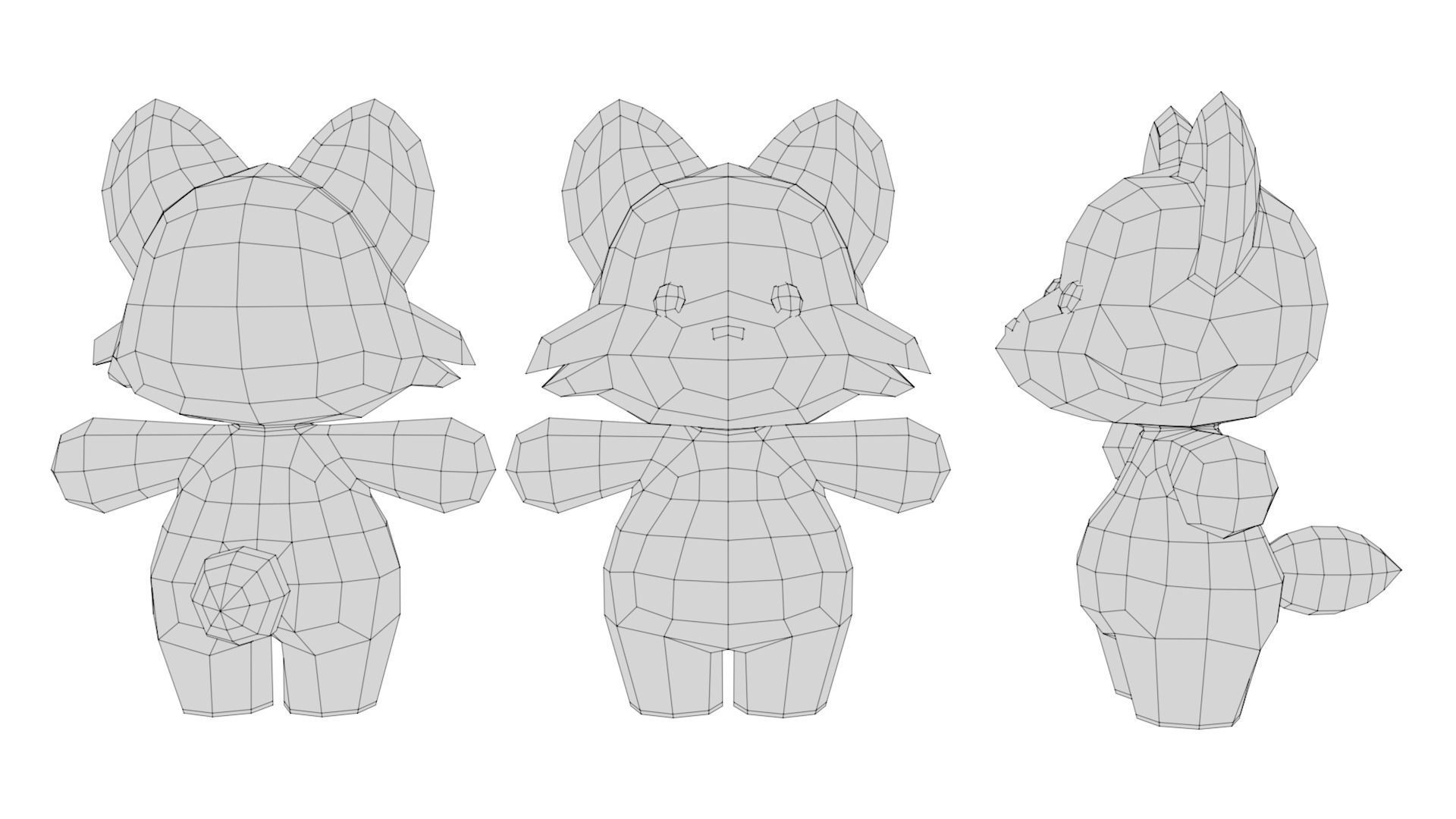 Rigged Cartoon Fox Low-poly 3D model_6
