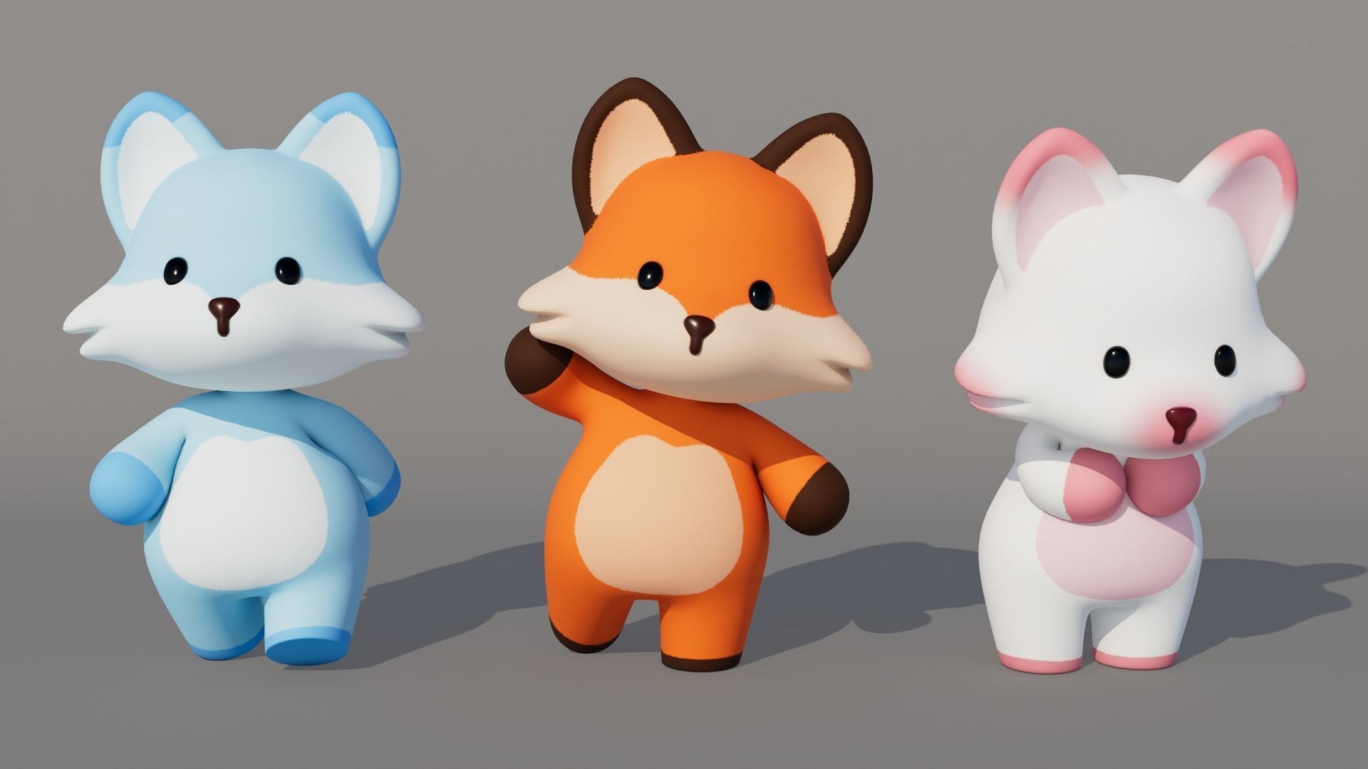 Rigged Cartoon Fox Low-poly 3D model_1