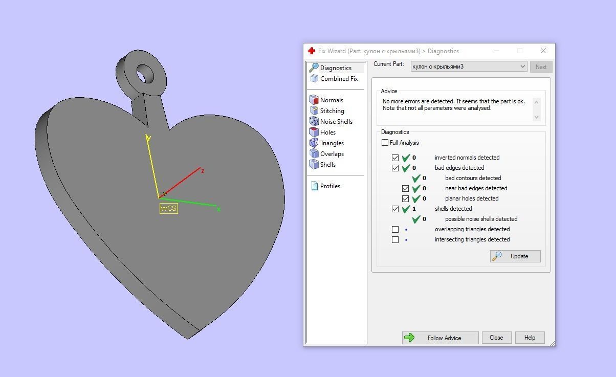 HEART PENDANT WITH WINGS Printable Model 3D print model_9