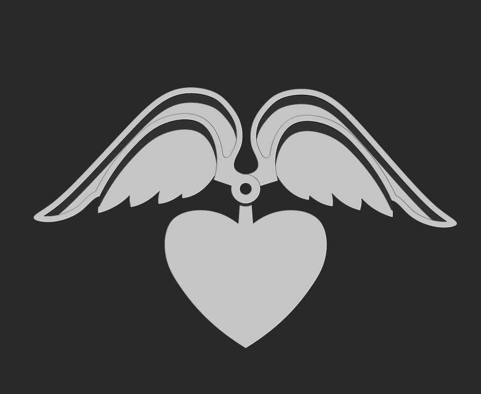 HEART PENDANT WITH WINGS Printable Model 3D print model_6