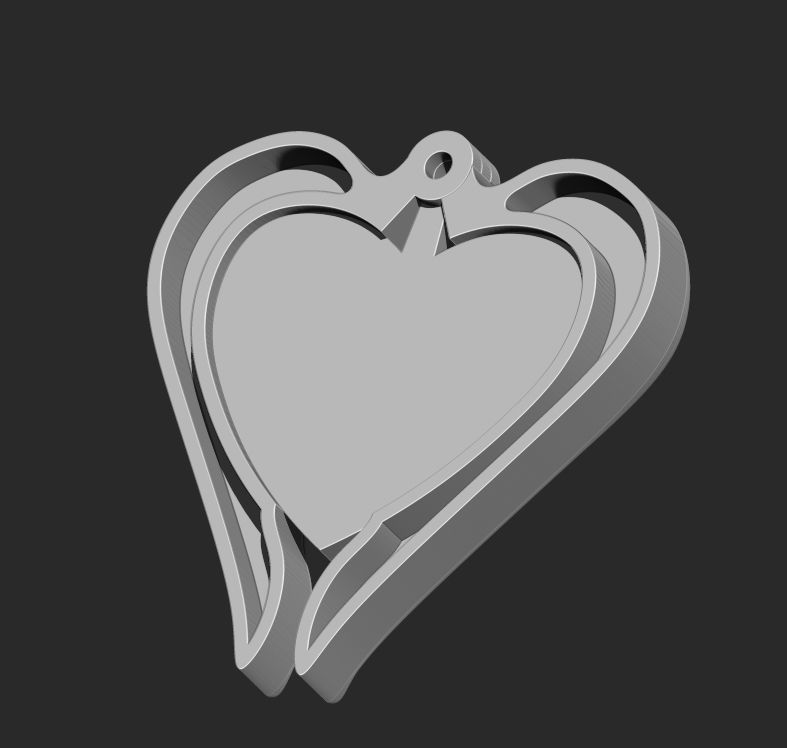 HEART PENDANT WITH WINGS Printable Model 3D print model_4