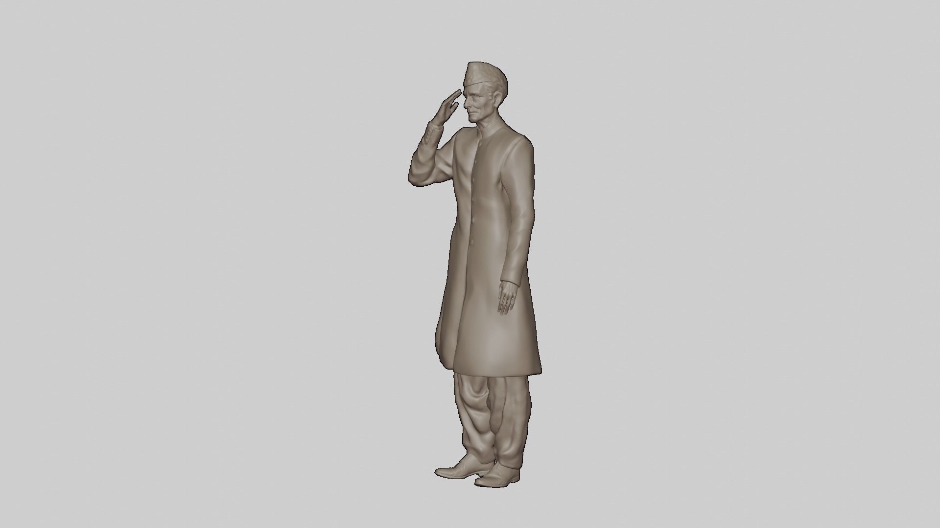 Quaid E Azam Muhammad Ali Jinnah Bronze Sculpture 3D model_9
