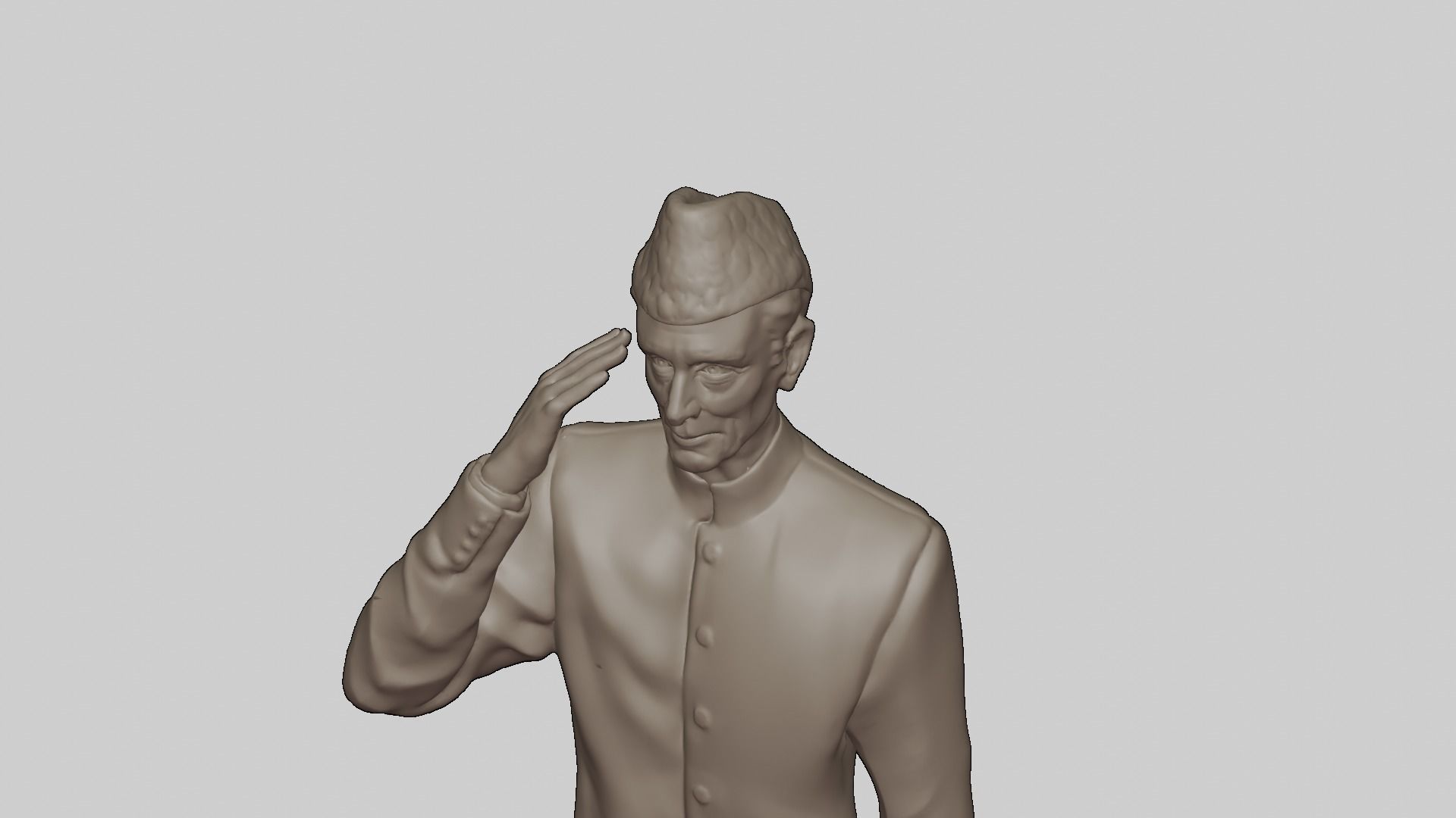 Quaid E Azam Muhammad Ali Jinnah Bronze Sculpture 3D model_6