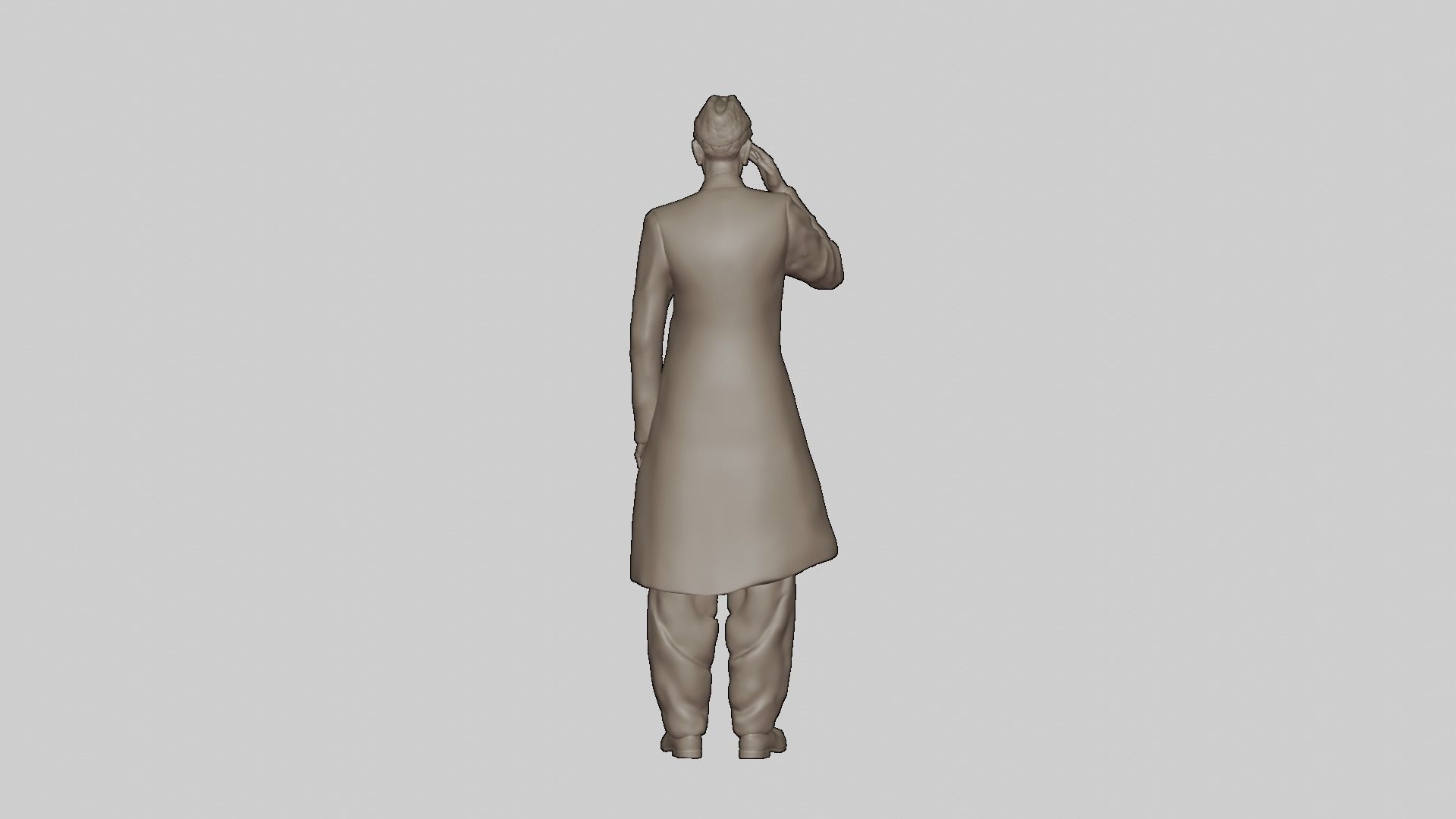 Quaid E Azam Muhammad Ali Jinnah Bronze Sculpture 3D model_2