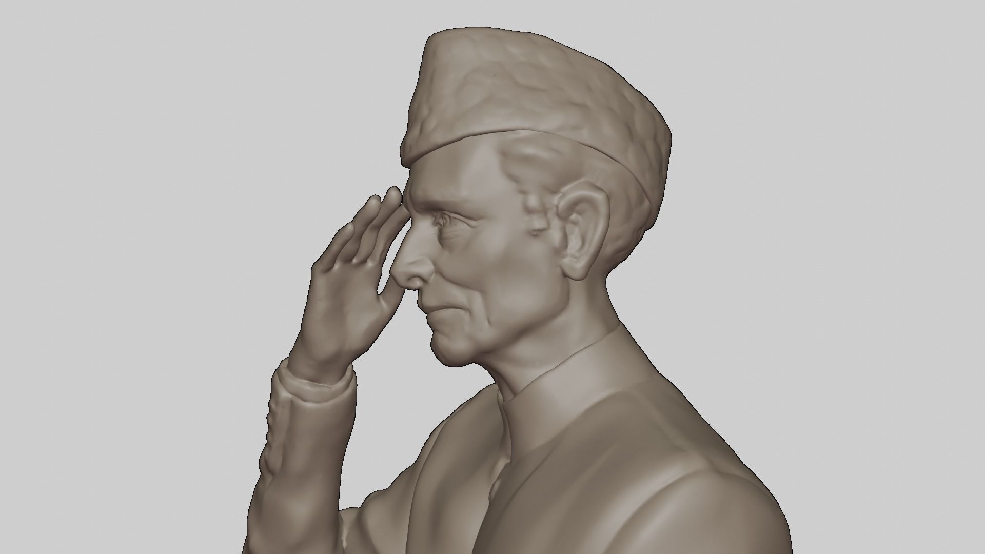 Quaid E Azam Muhammad Ali Jinnah Bronze Sculpture 3D model_5