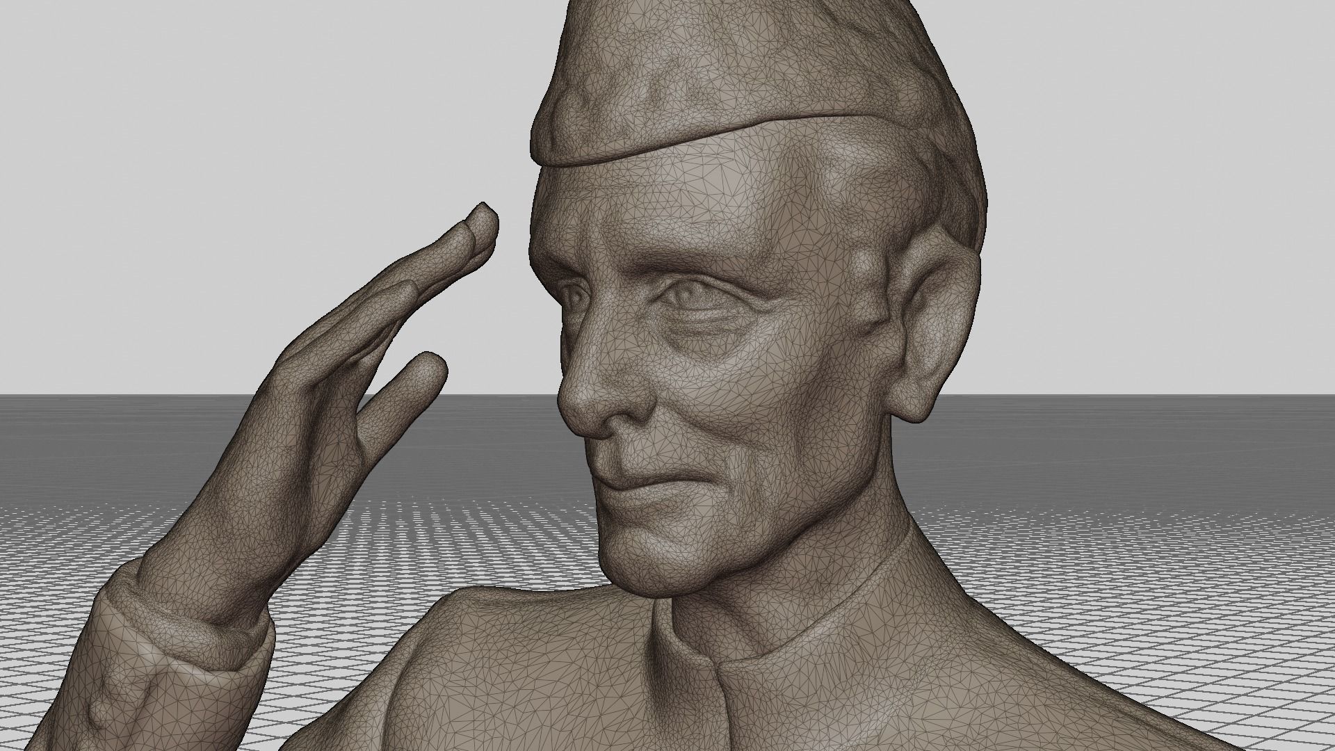 Quaid E Azam Muhammad Ali Jinnah Bronze Sculpture 3D model_10