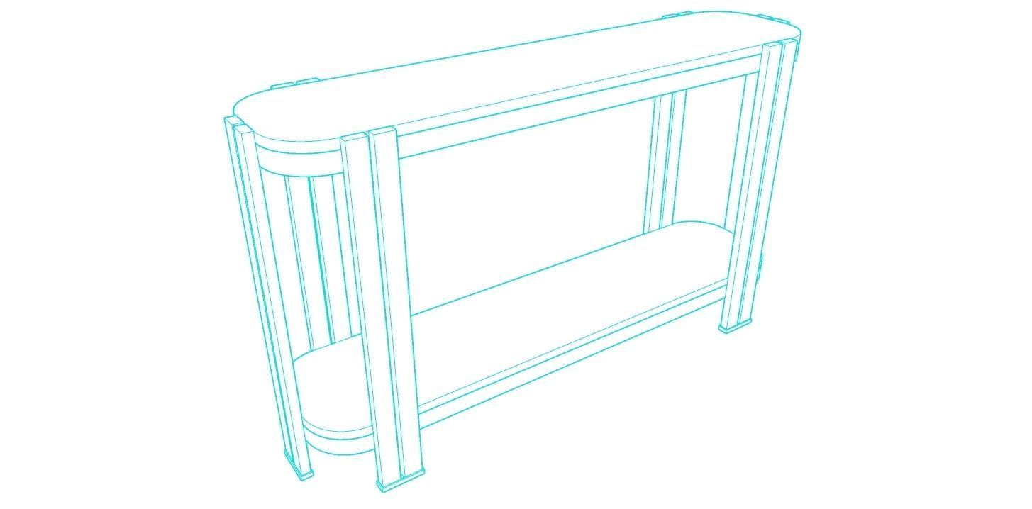 Marie console table Free 3D model_8