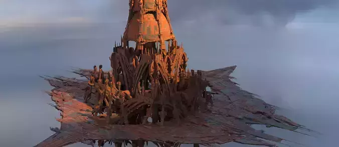 Desert Arrakis Cliff Oracle tower