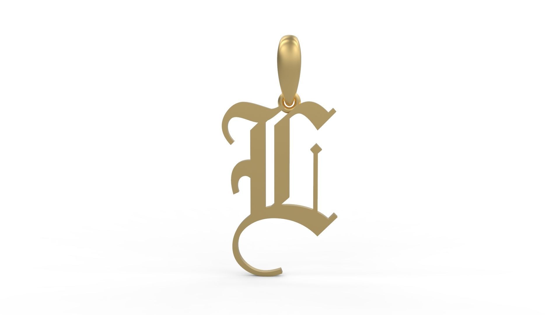 Initial Letters Pendant Alphabets Olde English 3D Model Collection_11