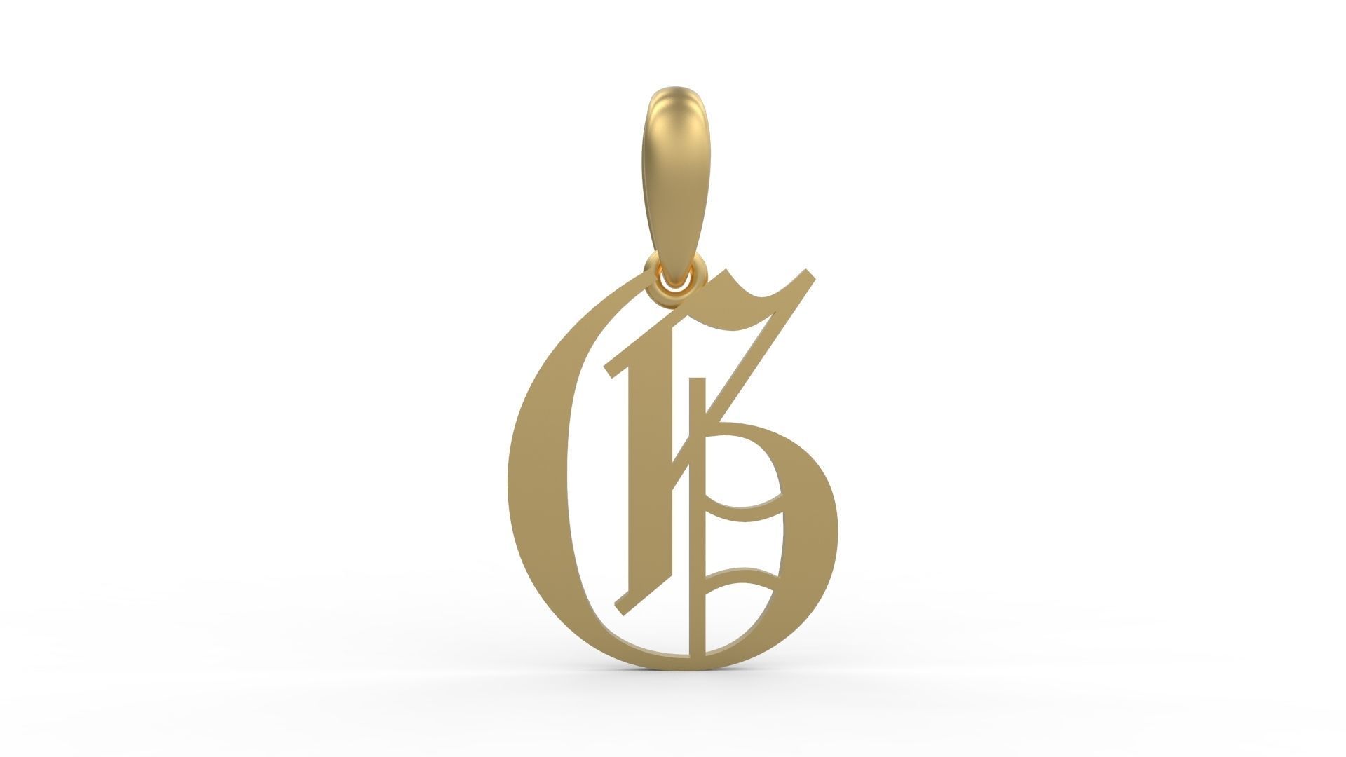 Initial Letters Pendant Alphabets Olde English 3D Model Collection_6
