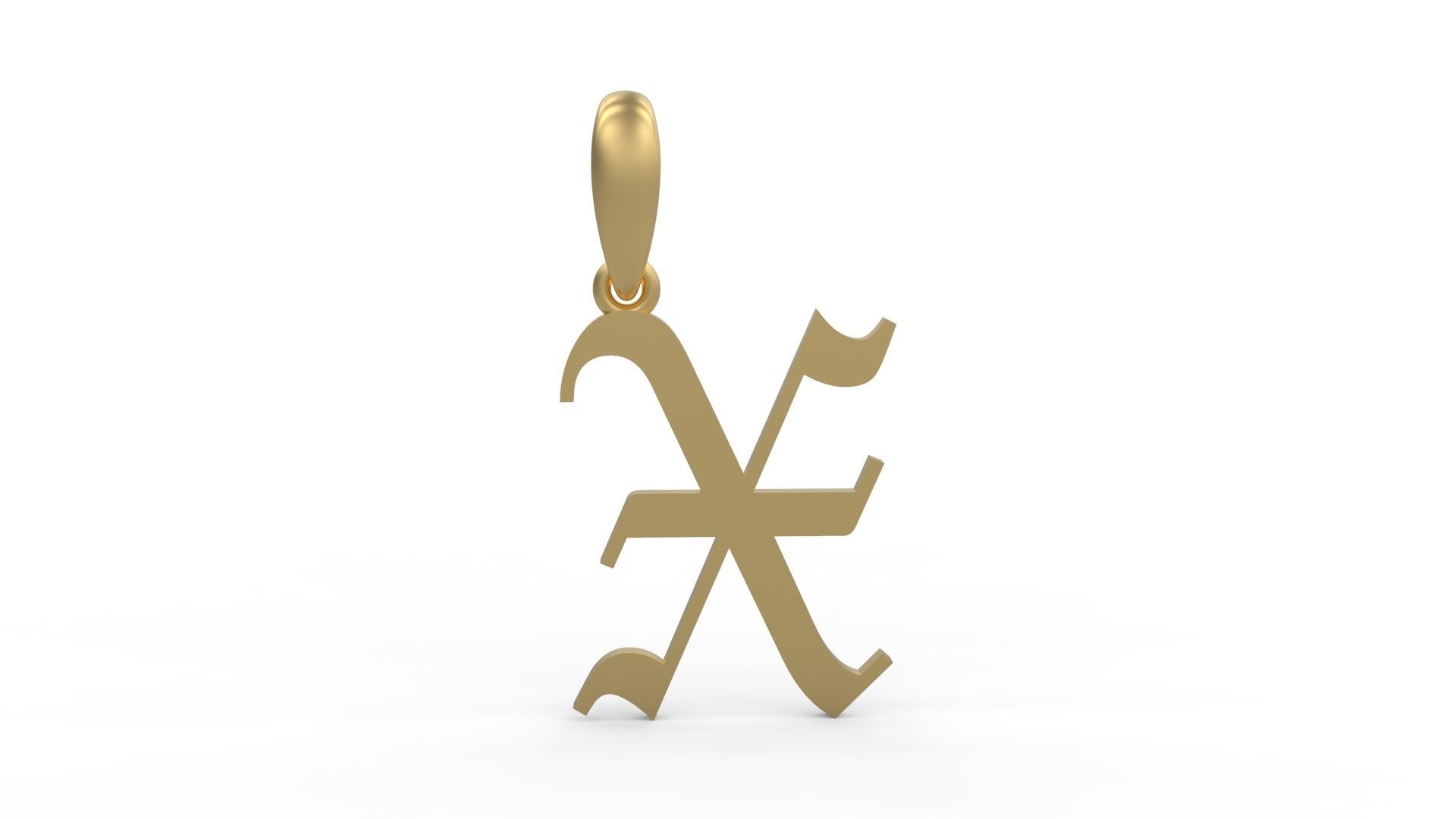 Initial Letters Pendant Alphabets Olde English 3D Model Collection_23