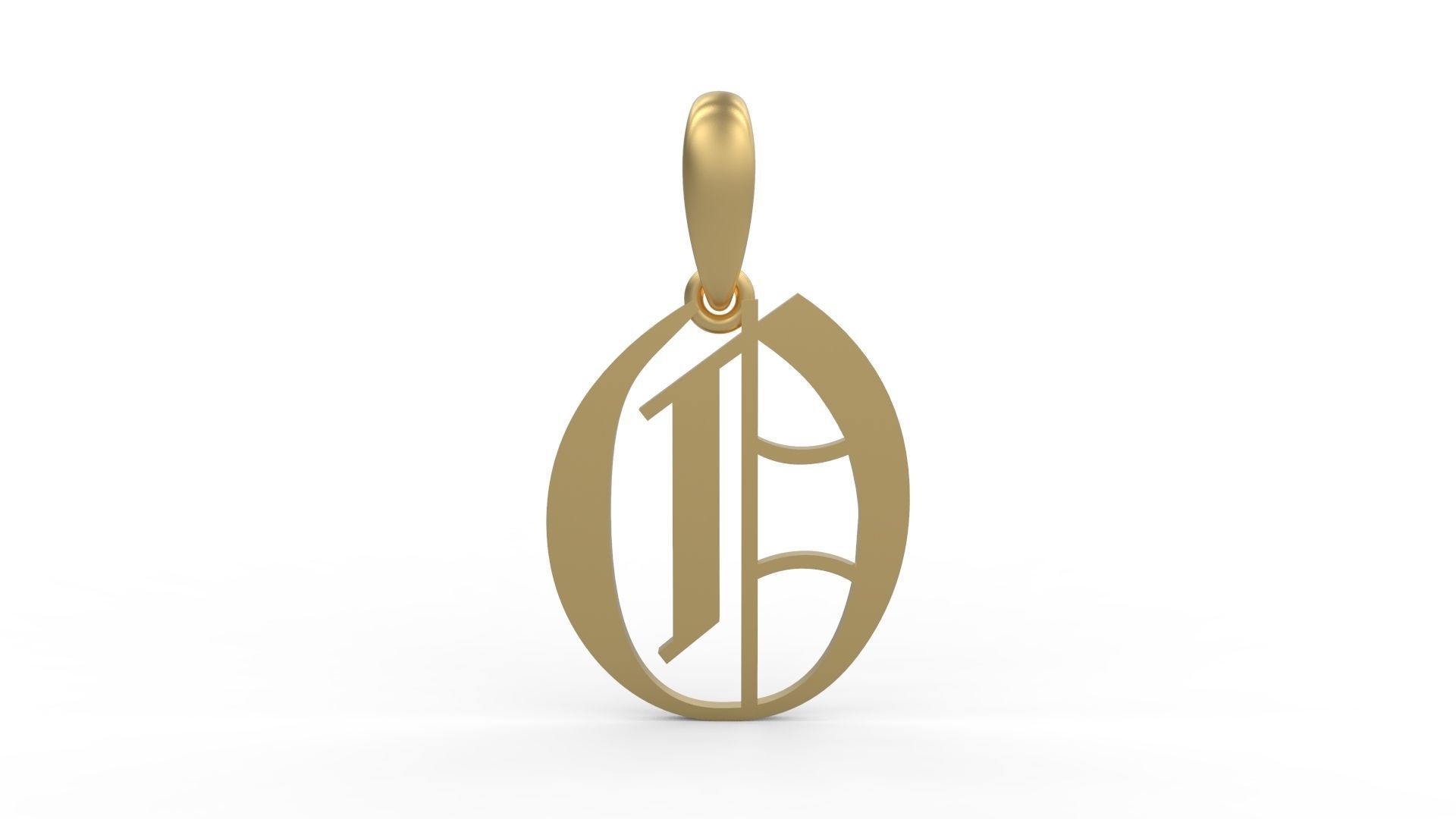 Initial Letters Pendant Alphabets Olde English 3D Model Collection_14