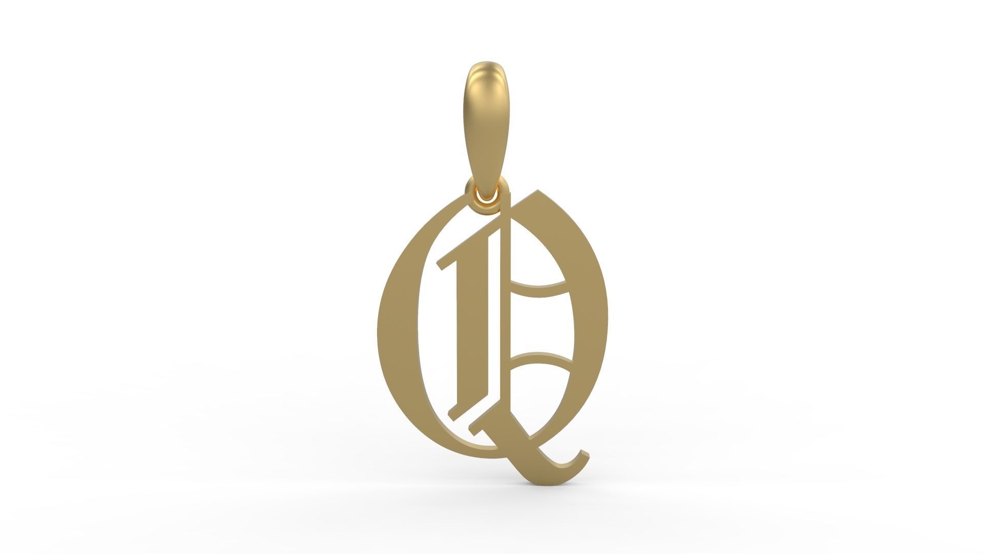 Initial Letters Pendant Alphabets Olde English 3D Model Collection_16