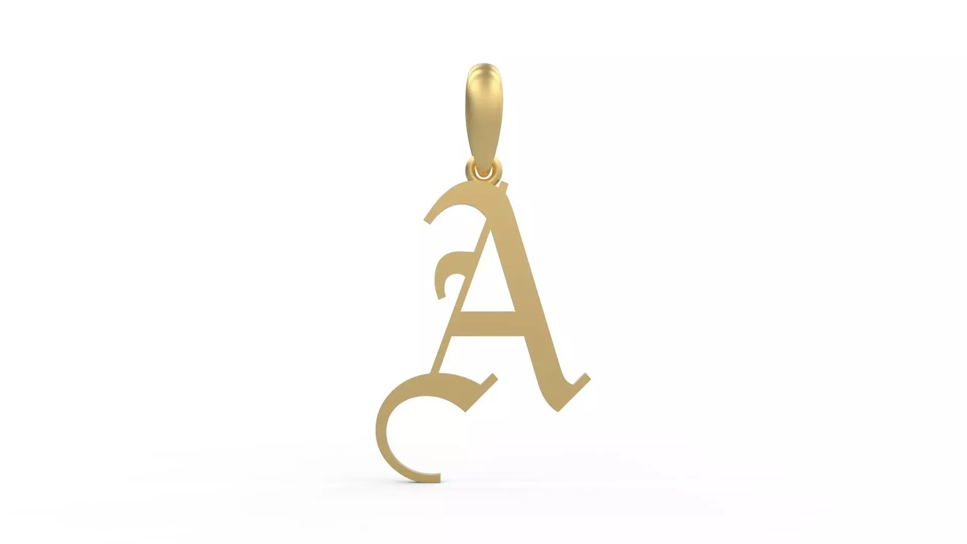 Initial Letters Pendant Alphabets Olde English 3D Model Collection_0
