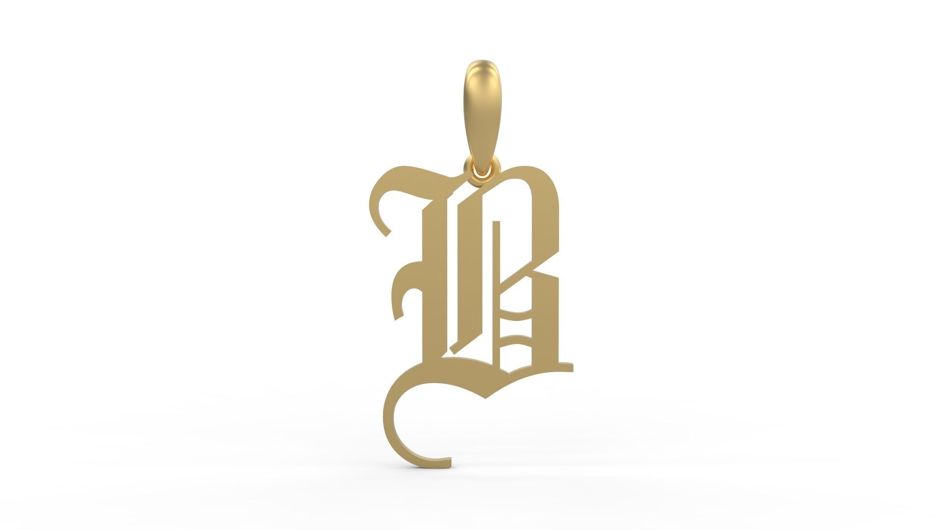 Initial Letters Pendant Alphabets Olde English 3D Model Collection_1