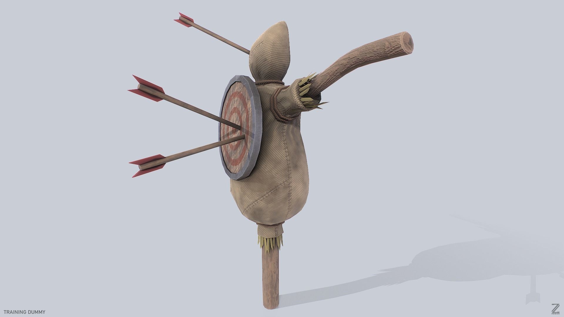 Training dummy Low-poly 3D model_4